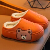 Jaunas ūdensizturīgas un neslīdošas biezas zoles bērnu kokvilnas čības ar samta rudens un ziemas ādas virsmu kokvilnas apavi