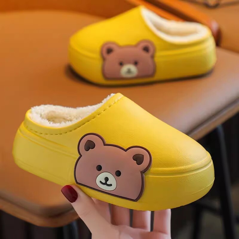 Jaunas ūdensizturīgas un neslīdošas biezas zoles bērnu kokvilnas čības ar samta rudens un ziemas ādas virsmu kokvilnas apavi