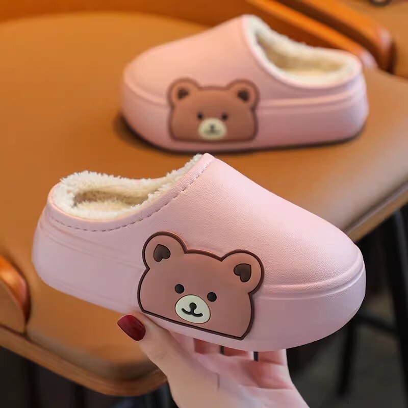 Jaunas ūdensizturīgas un neslīdošas biezas zoles bērnu kokvilnas čības ar samta rudens un ziemas ādas virsmu kokvilnas apavi