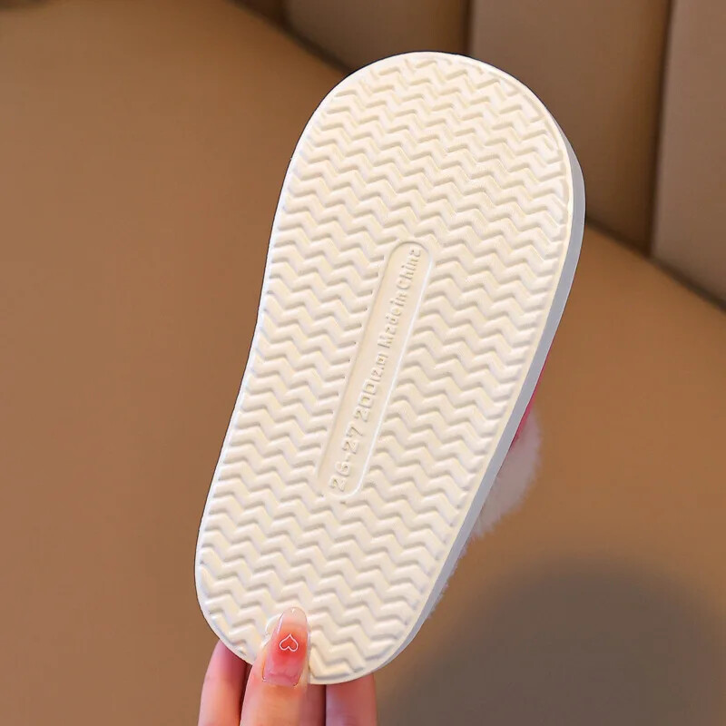 Bērnu kokvilnas čības Bērnu jaukas pandas multfilma silta bērnu ziemas iekštelpu apavi Mīksta zole bērniem zēni meitenes plīša mājas apavi