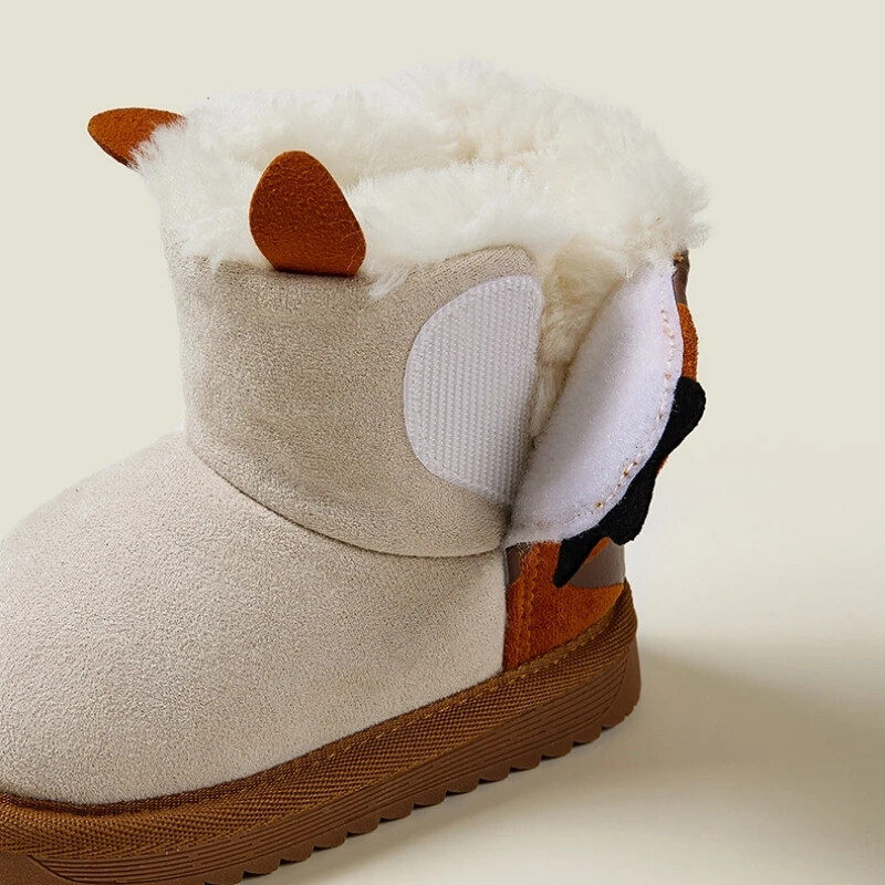 Ziemas meiteņu sniega zābaki karikatūra apdrukāta biezināta plīša bērnu apavi Neslīdoši silti bērnu kokvilnas zābaki