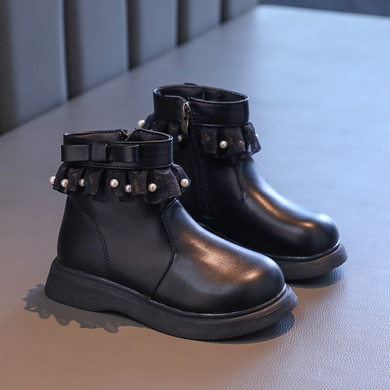 Mīļa mazuļu meiteņu mežģīņu bantīte Zapatos Mujer rudens/ziemas rāvējslēdzējs ar krellēm Modes celiņš Toddler Laiviņas Mīkstas Bērnu Vieni zābaciņi