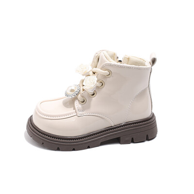 2-18 ani Fete Cizme Martin căptușite Toamnă Iarnă Noi Flori Bej Fete Pantofi Bumbac Negru Moda Copii Cizme Pantofi