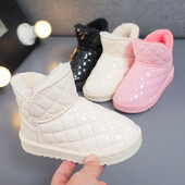 Bērniem 2024. gada ziema, jauni, moderni, ikdienas ar flīsa oderi, biezi silti, ērti zēnu un meiteņu sniega zābaki, moderni