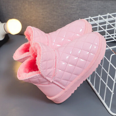 Bērniem 2024. gada ziema, jauni, moderni, ikdienas ar flīsa oderi, biezi silti, ērti zēnu un meiteņu sniega zābaki, moderni