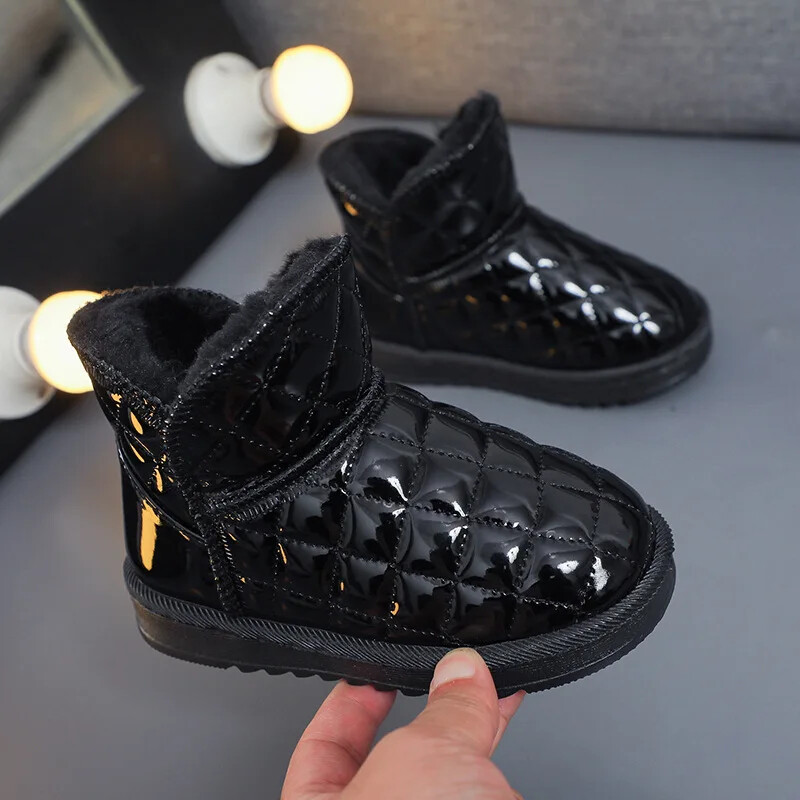 Bērniem 2024. gada ziema, jauni, moderni, ikdienas ar flīsa oderi, biezi silti, ērti zēnu un meiteņu sniega zābaki, moderni