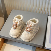 Ziemas sniega zābaki mazām meitenēm Modes tendences Jauki rūtaini meiteņu sniega zābaki Mākslīgās kažokādas kokvilnas apavi plīša modes zābaki