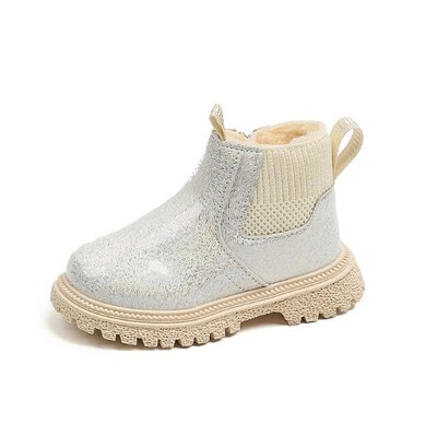 Rudens Ziemas Meiteņu Sniega Zābaki Modes Bērnu Lakādas Kurpes Mīkstas Zoles Puszābaki Plīša Siltas Kažokādas Bērnu Kokvilnas Sniega Kurpes