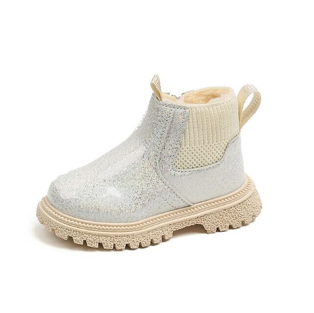 Rudens Ziemas Meiteņu Sniega Zābaki Modes Bērnu Lakādas Kurpes Mīkstas Zoles Puszābaki Plīša Siltas Kažokādas Bērnu Kokvilnas Sniega Kurpes