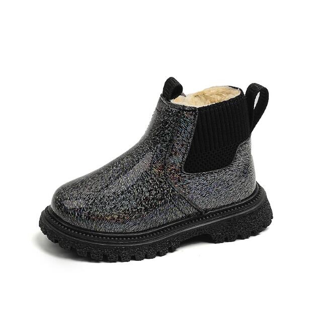 Rudens Ziemas Meiteņu Sniega Zābaki Modes Bērnu Lakādas Kurpes Mīkstas Zoles Puszābaki Plīša Siltas Kažokādas Bērnu Kokvilnas Sniega Kurpes