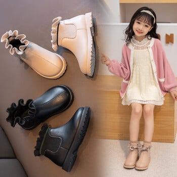 Κοριτσίστικες μπότες Super Fiber New Princess Fashion Knitted Short Boots Λούτρινα φθινοπωρινά και χειμωνιάτικα ζεστά παιδικά μποτάκια