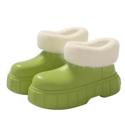 Platformas Puszābaki Sieviešu ziemas Dizaineris Luksusa Sniega zābaciņi Pūkainas Kurpes Sieviešu Ķīļi Silti Māja Mode Populāri apavi