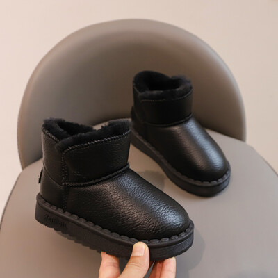 Bērnu Sniega zābaki Meiteņu Īsi Zābaki 2022 Jauni Ziemas Zēniem Silts Plīša Ūdensnecaurlaidīgs Biezs Plīša Bērniem Minimālisma Stila kokvilnas apavi