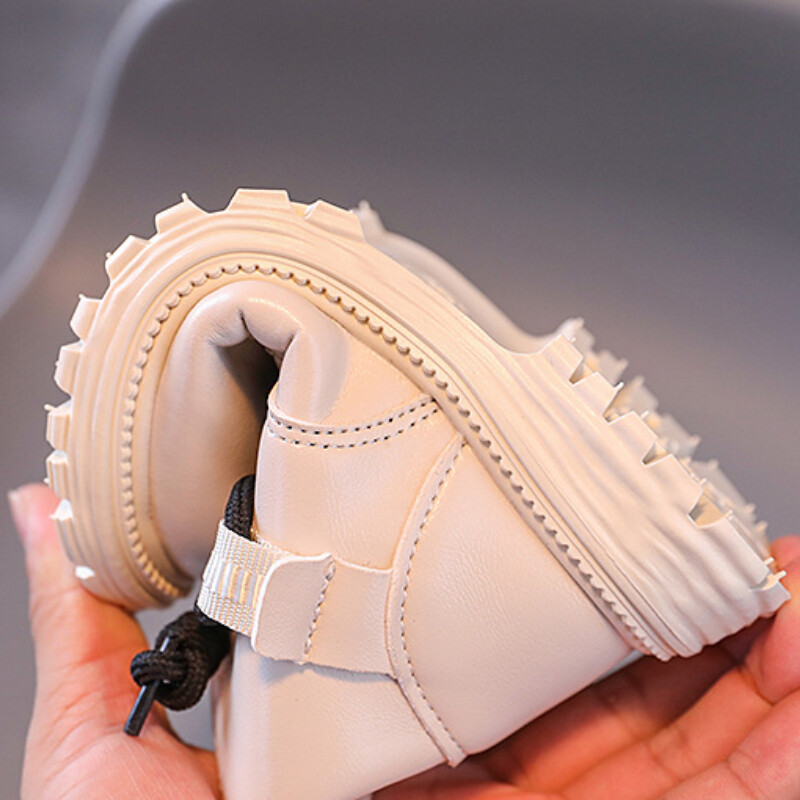 Téli PU bőr Martin csizma gyerekeknek Trend divat Vintage lábbeli fiúknak lányoknak csúszásgátló platform gyerekcsizmák