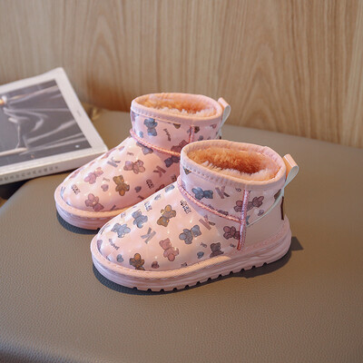 Meiteņu Zābaki Ziemas Ūdensizturīgi Kokvilnas Zābaki Silti Karikatūra Sniega Zābaki Neslīdoši Purngals Silti Bērnu Biezinātas Kokvilnas Zābaki