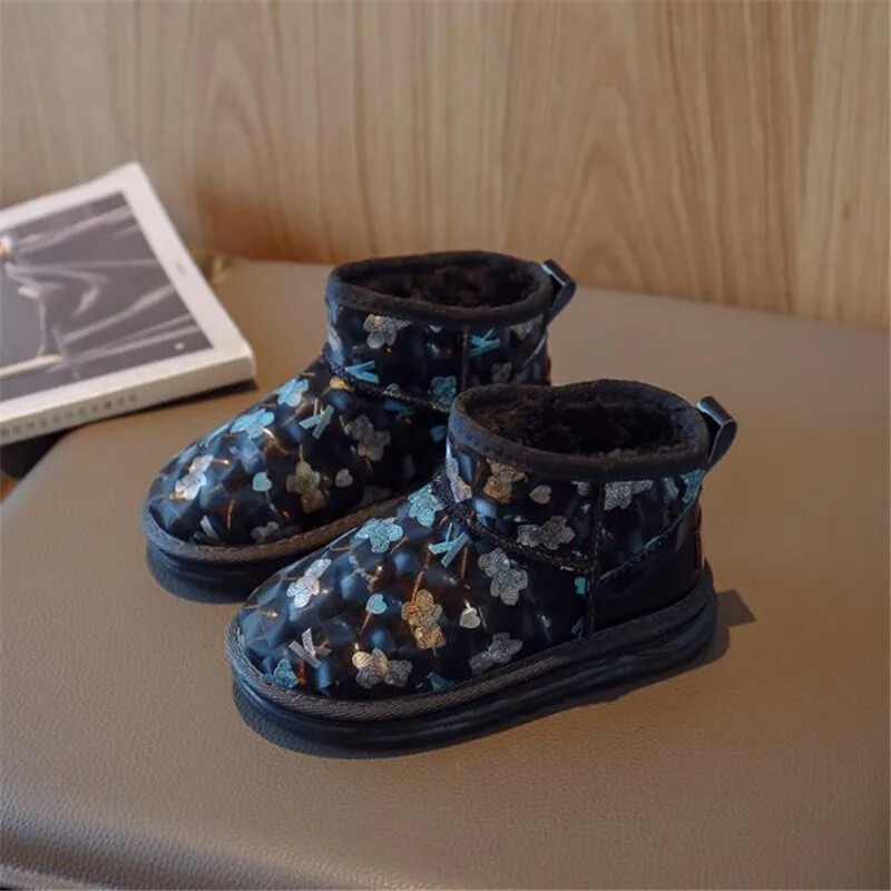 Meiteņu Zābaki Ziemas Ūdensizturīgi Kokvilnas Zābaki Silti Karikatūra Sniega Zābaki Neslīdoši Purngals Silti Bērnu Biezinātas Kokvilnas Zābaki