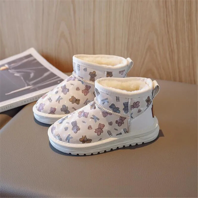 Meiteņu Zābaki Ziemas Ūdensizturīgi Kokvilnas Zābaki Silti Karikatūra Sniega Zābaki Neslīdoši Purngals Silti Bērnu Biezinātas Kokvilnas Zābaki