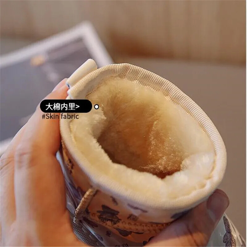 Meiteņu Zābaki Ziemas Ūdensizturīgi Kokvilnas Zābaki Silti Karikatūra Sniega Zābaki Neslīdoši Purngals Silti Bērnu Biezinātas Kokvilnas Zābaki