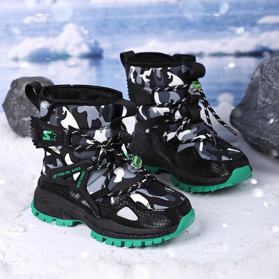 Ziemas plīša sniega zābaki meitenēm Biezi silti, mākslīgās kažokādas kokvilnas apavi Ūdensizturīgi pretslīdoši pusaudžu meiteņu sniega zābaki
