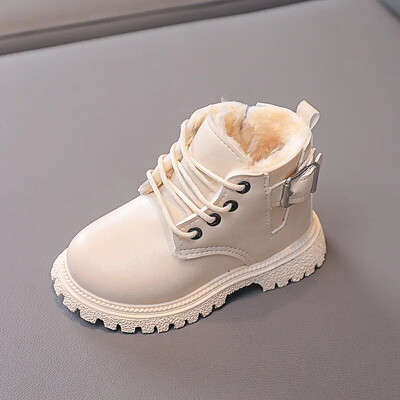 Baba gyerekeknek rövid csizmák divatos tipegő lányok csizmák gyerekeknek hócsizmák téli plüss gyerekeknek vízálló bőrcsizmák