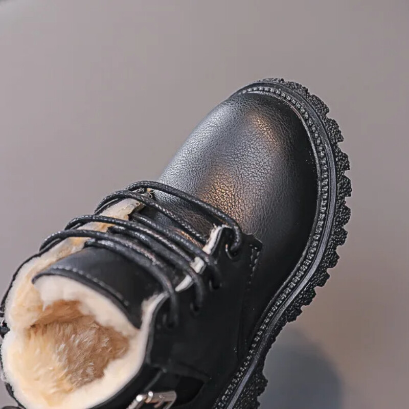 Baba gyerekeknek rövid csizmák divatos tipegő lányok csizmák gyerekeknek hócsizmák téli plüss gyerekeknek vízálló bőrcsizmák