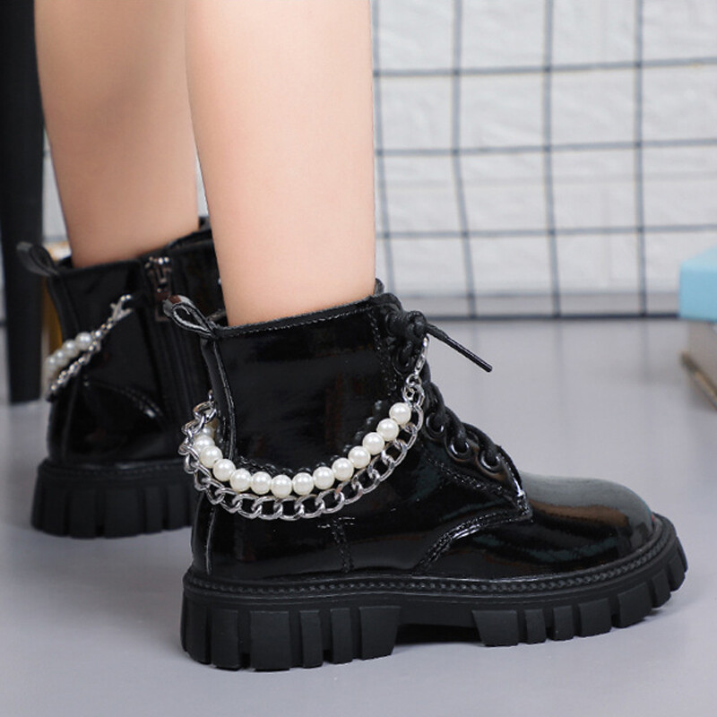 Κοριτσίστικες μπότες Martin Παιδικές Κοντές μπότες με χάντρες Φοιτητικά παπούτσια Παιδικά αδιάβροχα μποτάκια εξωτερικού χώρου Φθινόπωρο Άνοιξη Νέες αντιολισθητικές μπότες