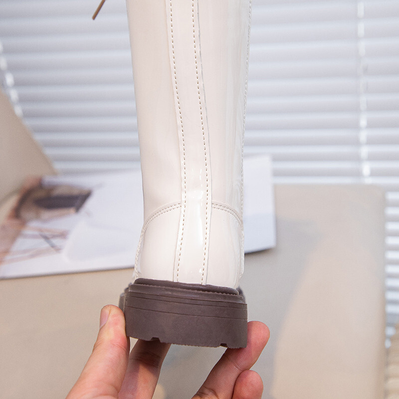 Cizme lungi din piele pentru fete Cizme înalte Kuromi cu desene animate pentru copii Cizme înalte cu talpă moale pentru copii Ghete prințese de modă pentru copii, groasă, caldă, blană de pluș, iarnă