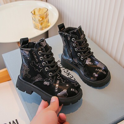 Rudens/ziemas ZIP Mode, mīļi, sirsnīgi mazuļi, meiteņu rozā, silti, kvadrātveida papēži, ikdienas ērti, jauki zābaki, 21-30 izmērs mazuļu apavi