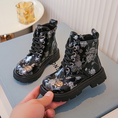 Rudens/ziemas ZIP Mode, mīļi, sirsnīgi mazuļi, meiteņu rozā, silti, kvadrātveida papēži, ikdienas ērti, jauki zābaki, 21-30 izmērs mazuļu apavi