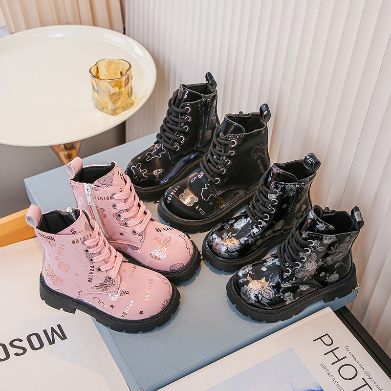 Rudens/ziemas ZIP Mode, mīļi, sirsnīgi mazuļi, meiteņu rozā, silti, kvadrātveida papēži, ikdienas ērti, jauki zābaki, 21-30 izmērs mazuļu apavi