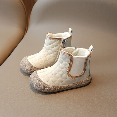 Jaunas meiteņu īsi zābaki sānos rāvējslēdzējs Modes jauki apaļš purngals japāņu stila bērnu zābaki Krāsai pieskaņoti mīksti bērnu princešu zābaki