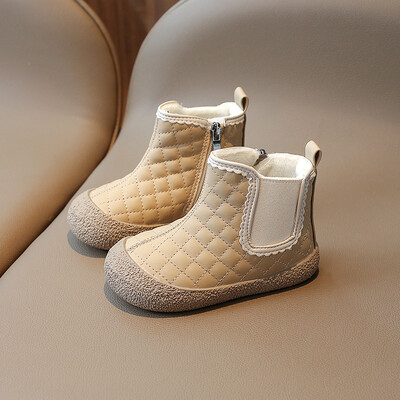 Jaunas meiteņu īsi zābaki sānos rāvējslēdzējs Modes jauki apaļš purngals japāņu stila bērnu zābaki Krāsai pieskaņoti mīksti bērnu princešu zābaki