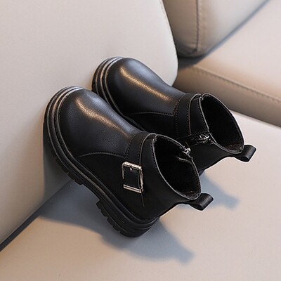 Őszi és téli fiúk és lányok brit stílusú csizmák gyermek oldalsó cipzáros csúszásmentes csizmák baba melegítő csizmák