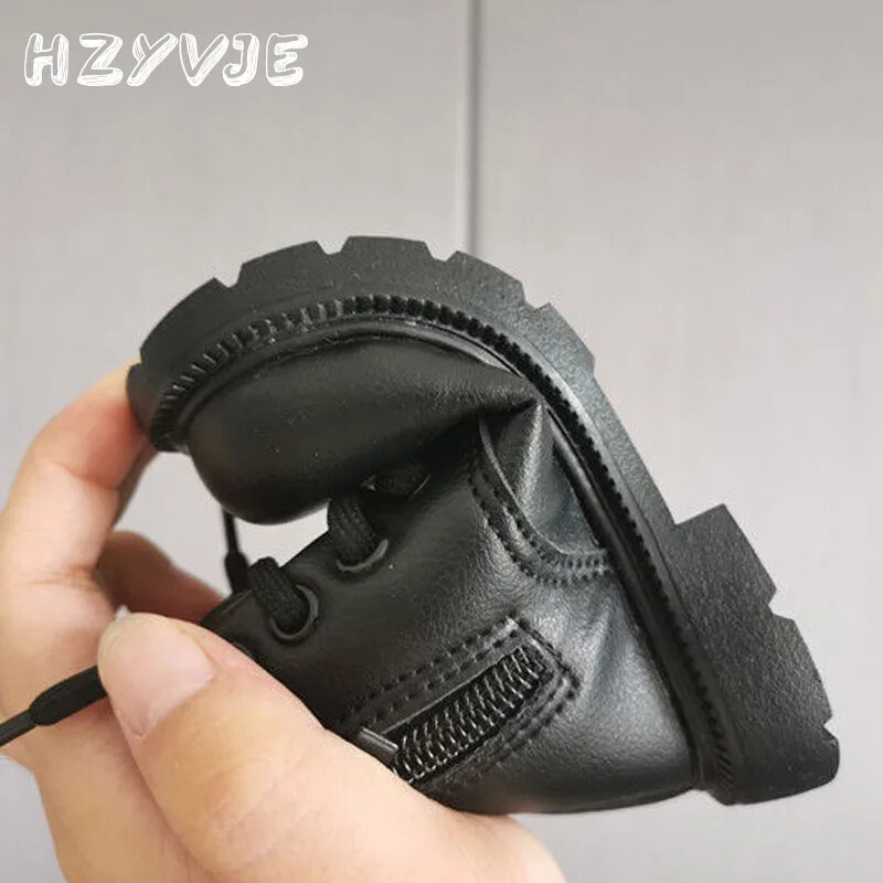 Κορίτσια Χειμώνας Προσθέστε βελούδινες και χοντρές ζεστές μπότες Αντιολισθητικά παιδικά παπούτσια για περπάτημα Trend All-match Μαύρες δερμάτινες μπότες Princess Shoes Boot