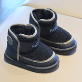 Dječje kratke čizme za snijeg, zimske, plišane, topline, neklizajuće, dječje čizme za gležnjeve, mekane potplate, modne ravne čizme za dječake i djevojčice.