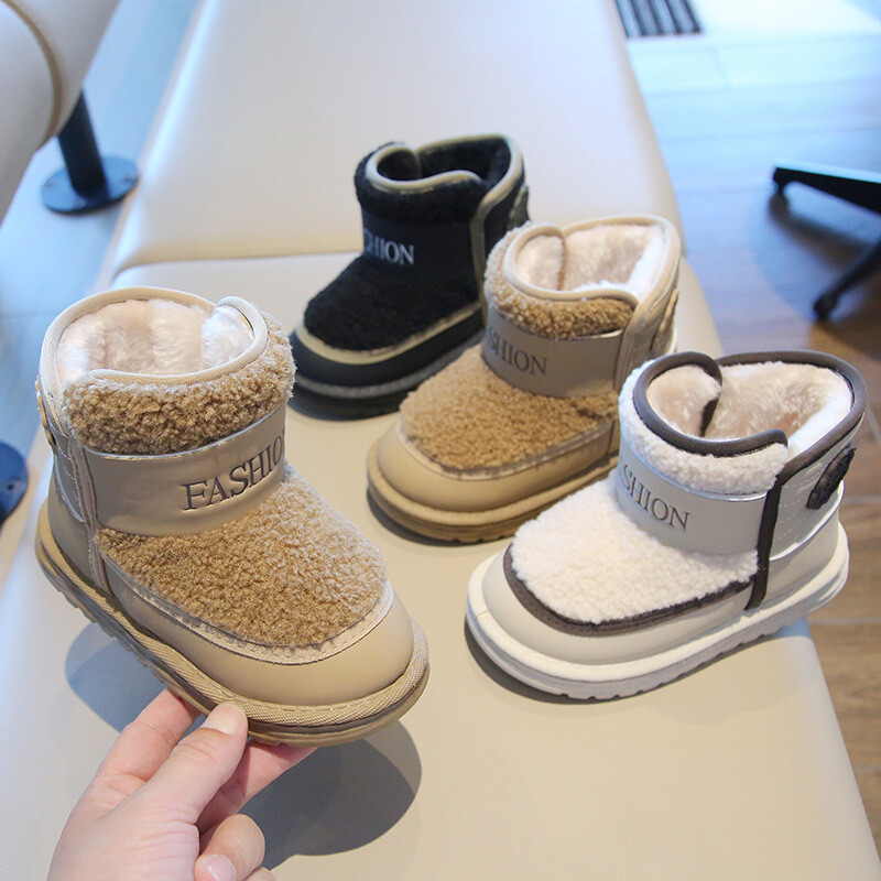 Dječje kratke čizme za snijeg, zimske, plišane, topline, neklizajuće, dječje čizme za gležnjeve, mekane potplate, modne ravne čizme za dječake i djevojčice.