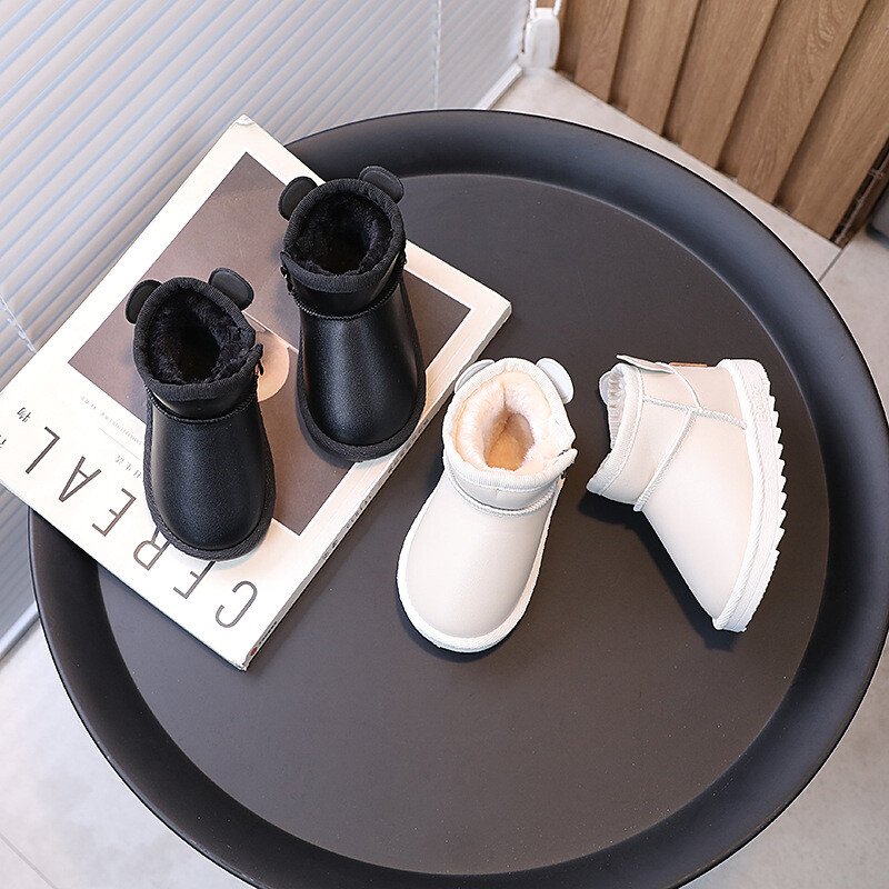 Χειμερινές παιδικές μπότες χιονιού για κορίτσια Αγόρια Ζεστά βρεφικά βαμβακερά παπούτσια Μόδα Thicken βελούδινα παιδικά παπούτσια Παιδικά δερμάτινα μποτάκια