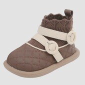 Υψηλής ποιότητας Υψηλής ποιότητας παιδικά παιδικά παπούτσια για κορίτσια Princess δερμάτινες μπότες από μικροΐνες Φθινοπωρινές πλεκτές κάλτσες slip-on ankle boots