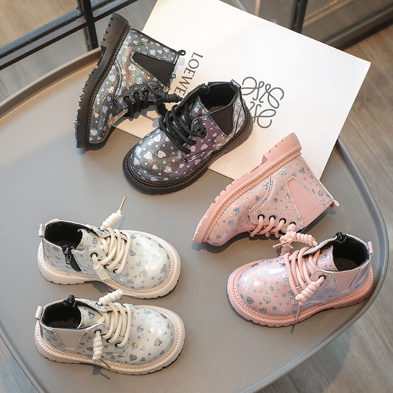 Bērnu Mārtiņa zābaki Bēšs, mīksts apakšējais modes zēnu meiteņu apavi 0–8 gadus veci rozā modes simti bērnu zābaki