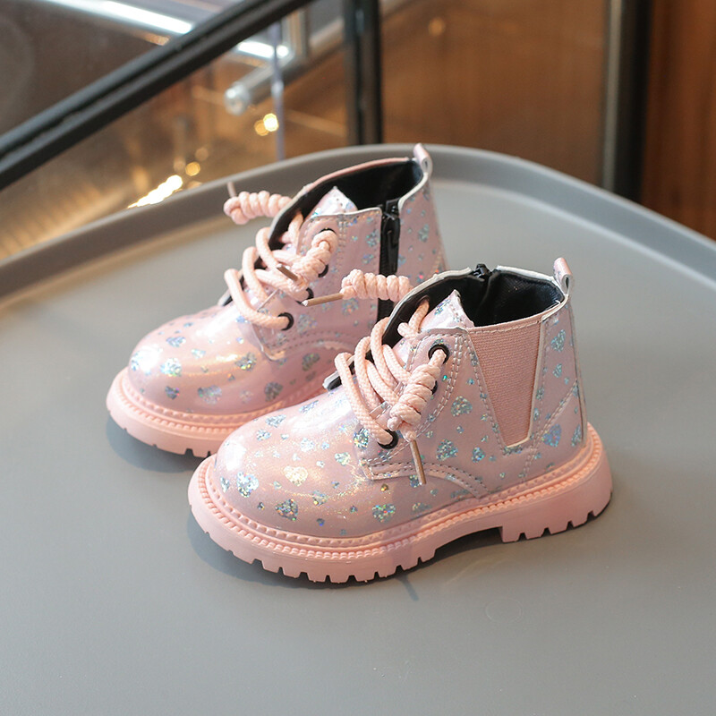 Bērnu Mārtiņa zābaki Bēšs, mīksts apakšējais modes zēnu meiteņu apavi 0–8 gadus veci rozā modes simti bērnu zābaki