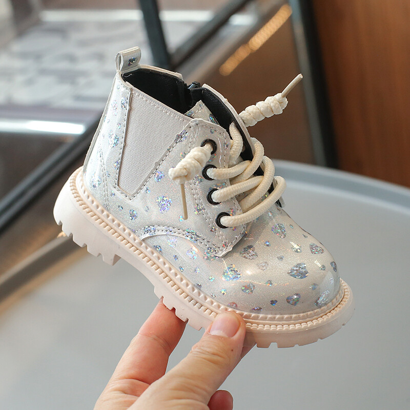 Bērnu Mārtiņa zābaki Bēšs, mīksts apakšējais modes zēnu meiteņu apavi 0–8 gadus veci rozā modes simti bērnu zābaki