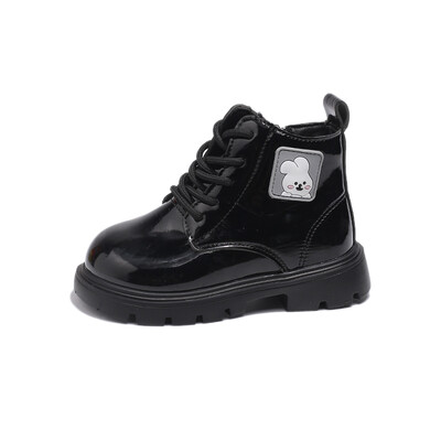 Daudzkrāsaini meiteņu ādas zābaki ar sūkļa apakšu zemu sānu rāvējslēdzēju ziemas āra meiteņu modes zābaki Sandalias De Mujer