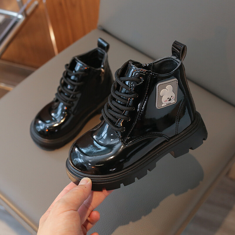 Daudzkrāsaini meiteņu ādas zābaki ar sūkļa apakšu zemu sānu rāvējslēdzēju ziemas āra meiteņu modes zābaki Sandalias De Mujer