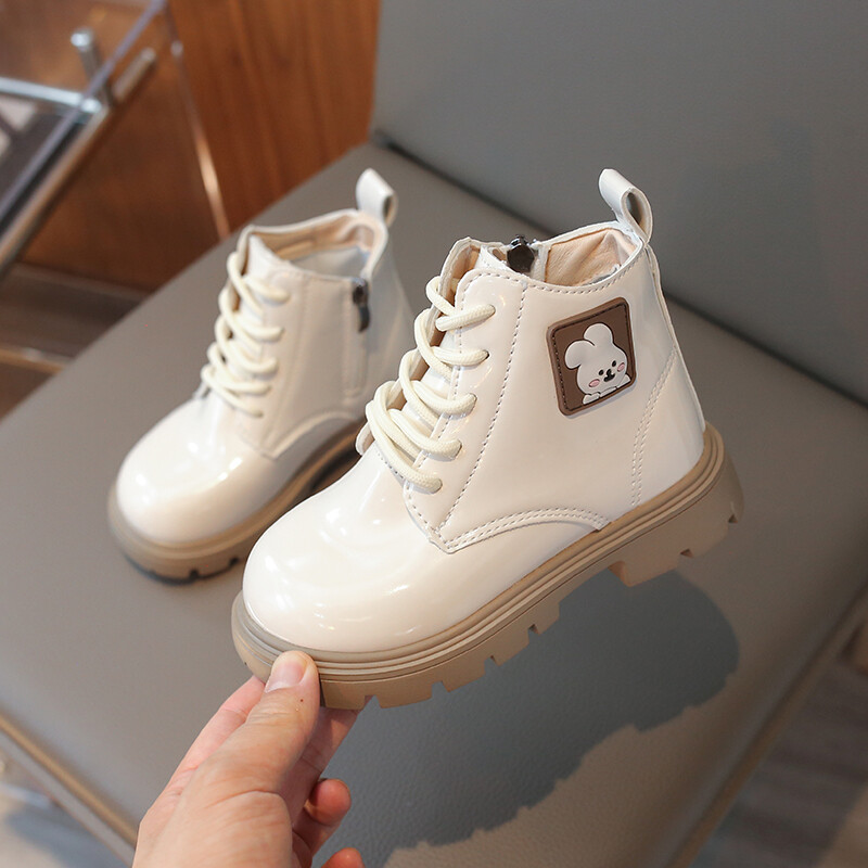 Daudzkrāsaini meiteņu ādas zābaki ar sūkļa apakšu zemu sānu rāvējslēdzēju ziemas āra meiteņu modes zābaki Sandalias De Mujer