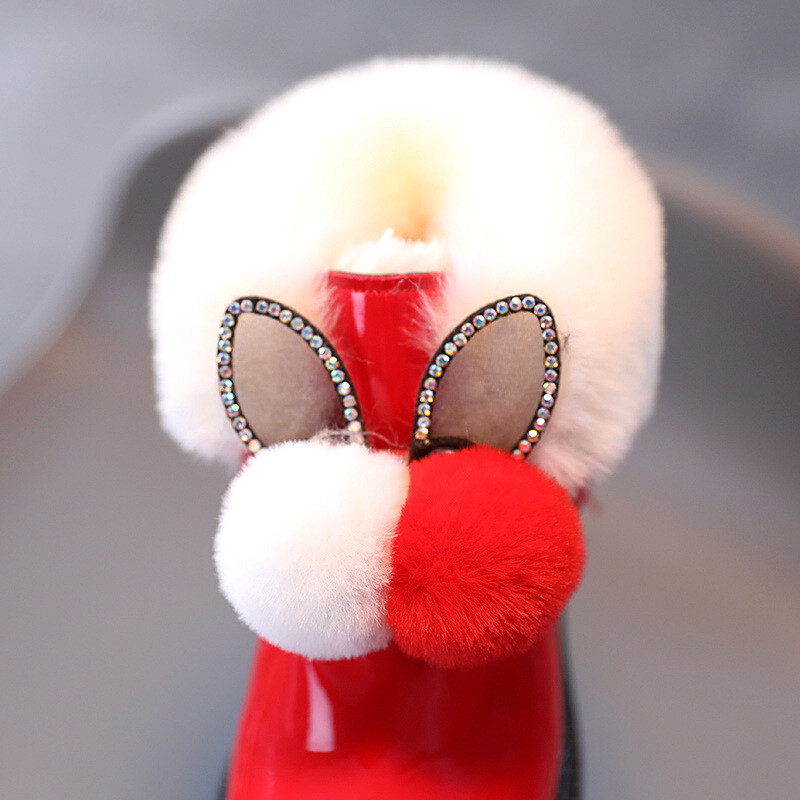 Meiteņu sniega zābaki Ziemai Jauna Mode Zīdaiņu Īsi Zābaki Kokvilnas Biezinātas Siltas Kokvilnas Zābaki Bērnu Neslīdoši plīša kokvilnas apavi