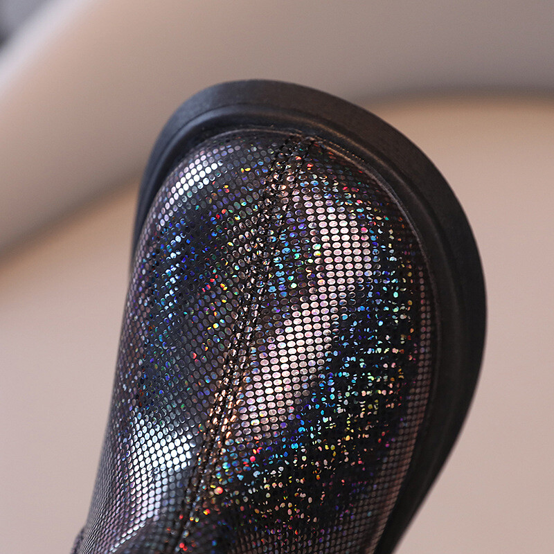 2023 Κοριτσίστικες μπότες Νέα φθινοπωρινή χειμερινή μόδα μποτάκια αστραγάλου βρετανικού στυλ Παιδικά καθημερινά παπούτσια Παγιέτες μοντέρνες βρεφικές κοντές μπότες