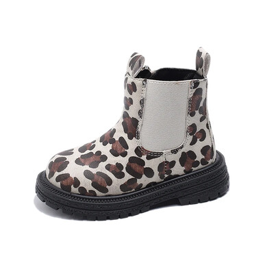 Μπότες για αγόρια Leopard Prints Classic Little Kids Μποτάκια Αστραγάλου Πλαϊνό φερμουάρ Μόδα Classic Unisex Κοριτσίστικα μπότες από καουτσούκ που αναπνέουν ζεστά