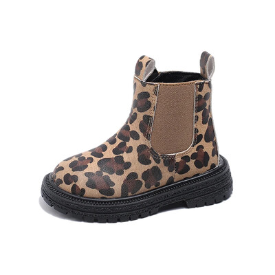 Μπότες για αγόρια Leopard Prints Classic Little Kids Μποτάκια Αστραγάλου Πλαϊνό φερμουάρ Μόδα Classic Unisex Κοριτσίστικα μπότες από καουτσούκ που αναπνέουν ζεστά