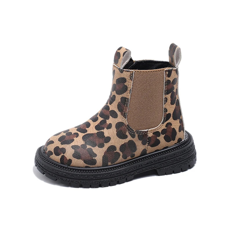 Μπότες για αγόρια Leopard Prints Classic Little Kids Μποτάκια Αστραγάλου Πλαϊνό φερμουάρ Μόδα Classic Unisex Κοριτσίστικα μπότες από καουτσούκ που αναπνέουν ζεστά