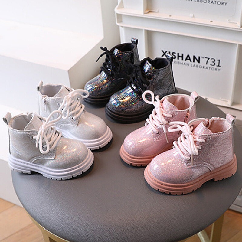 Bērnu ādas zābaki pret slīdēšanu, mīkstas zoles potītes zābaki ziemas apavi meitenēm Bērnu apavi meitenēm maziem bērnu zābaki Baby Girl Shoe Bota